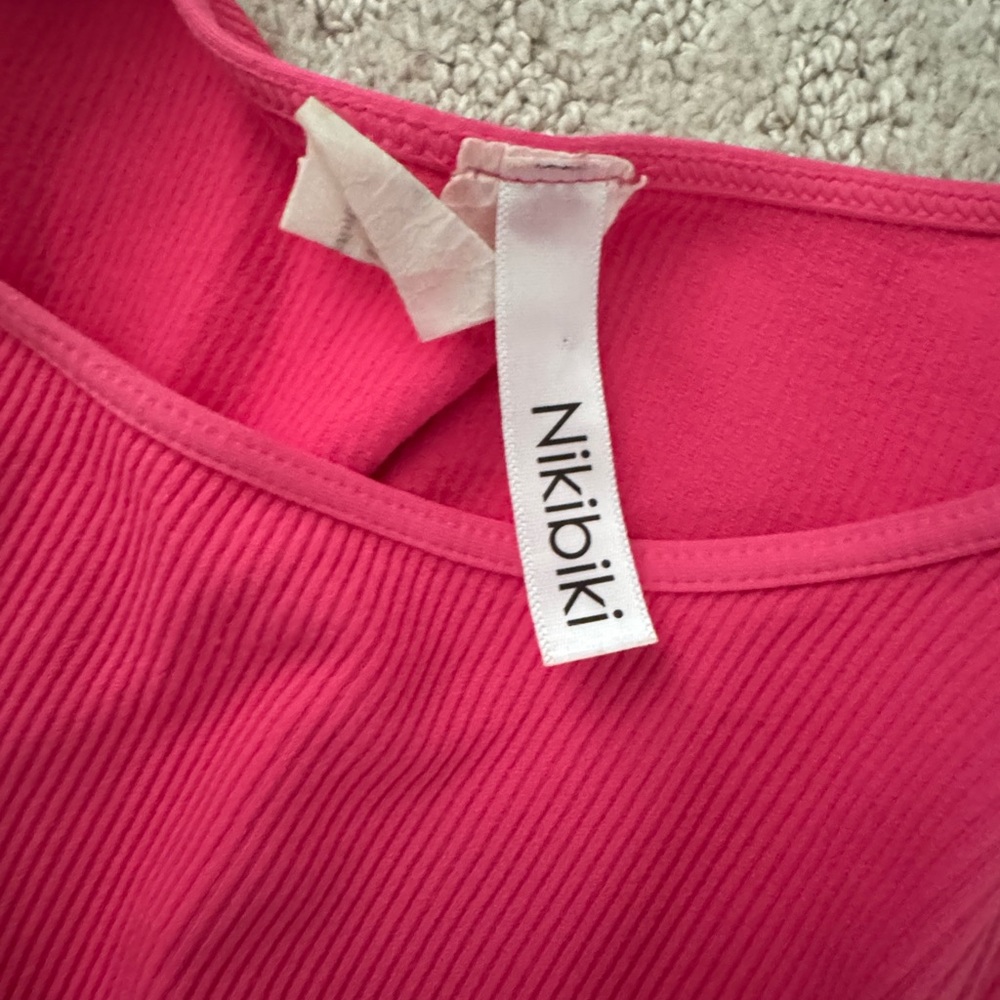 Nikibiki Pink Ribbed Cropped Tank Top - Picture 3 of 3